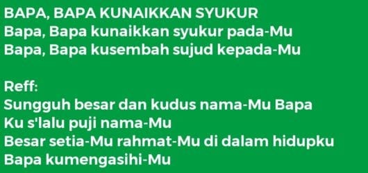 BAPA, BAPA KUNAIKKAN SYUKUR