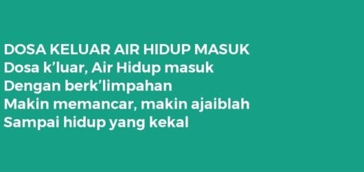 DOSA KELUAR AIR HIDUP MASUK