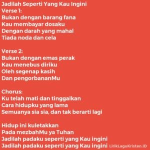 Jadilah Seperti Yang Kau Ingini • LIRIK LAGU KRISTEN