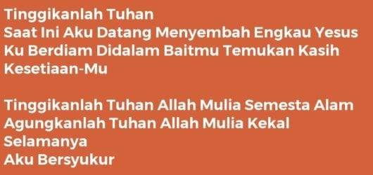 Tinggikanlah Tuhan Raja Mulia