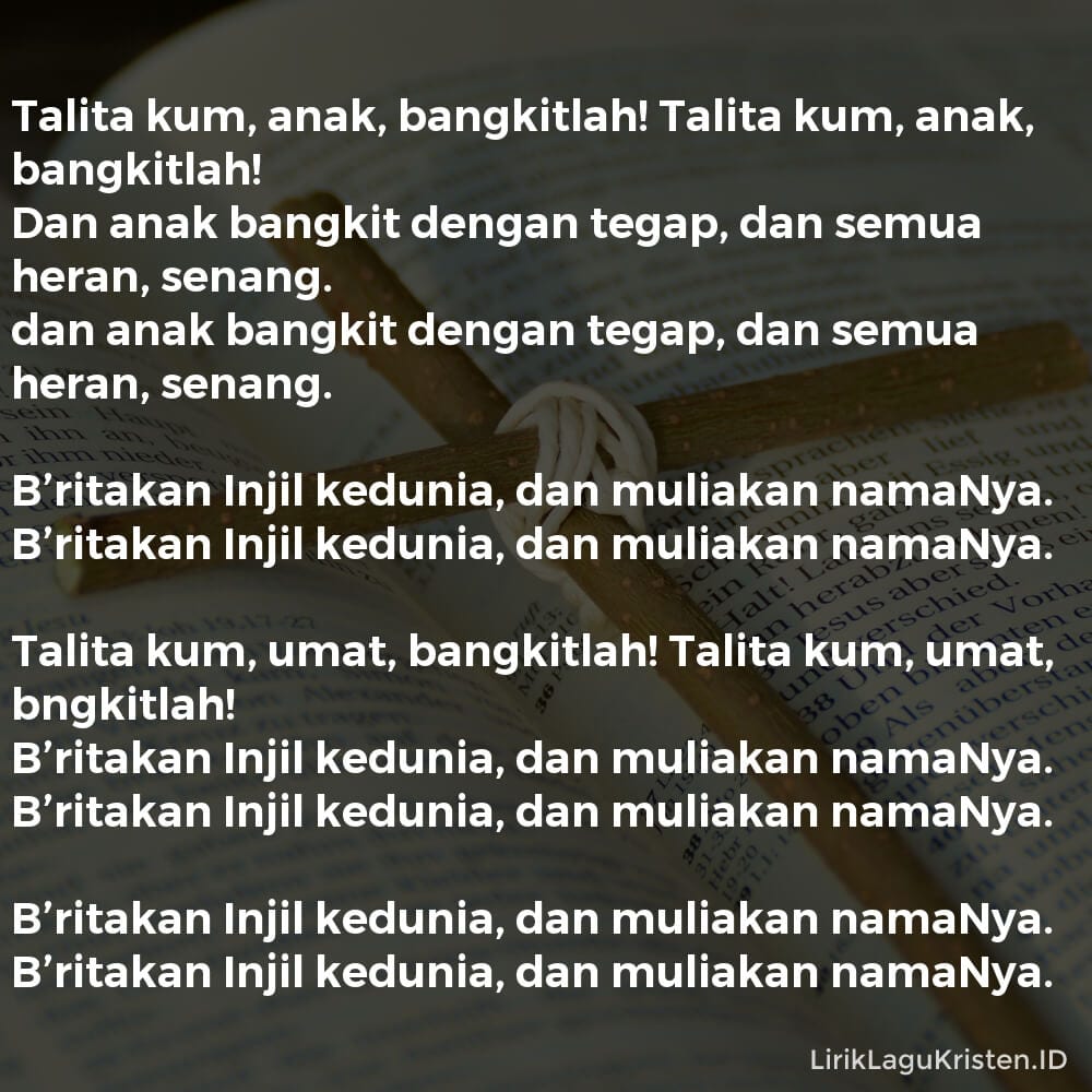 Talita Kum, Anak, Bangkitlah