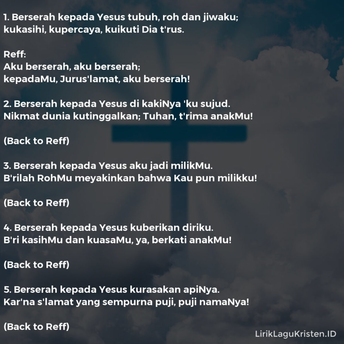 Berserah Kepada Yesus Lirik Lagu Kristen