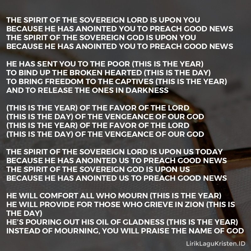 Spirit Of The Sovereign Lord