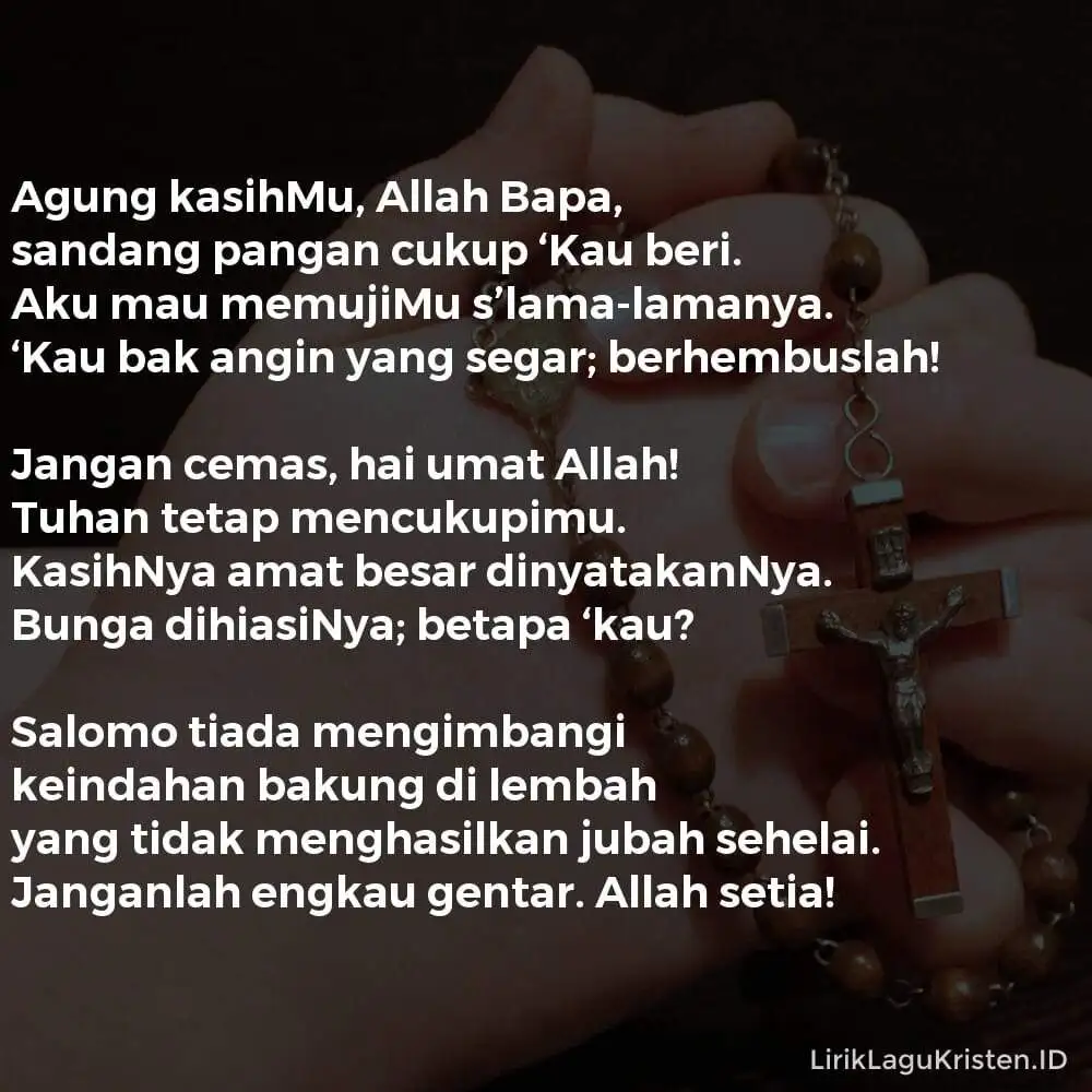 Agung Kasihmu, Allah Bapa