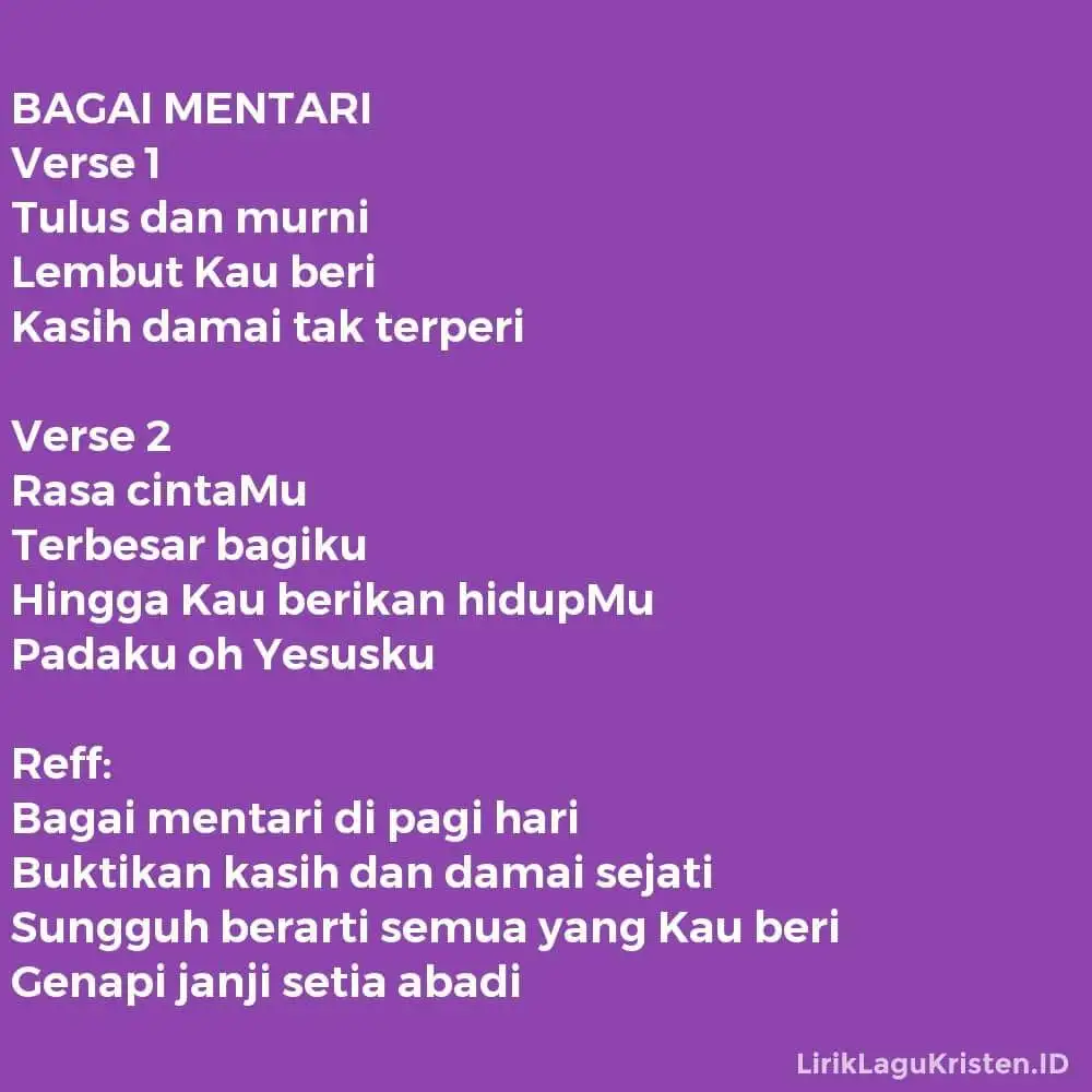 BAGAI MENTARI