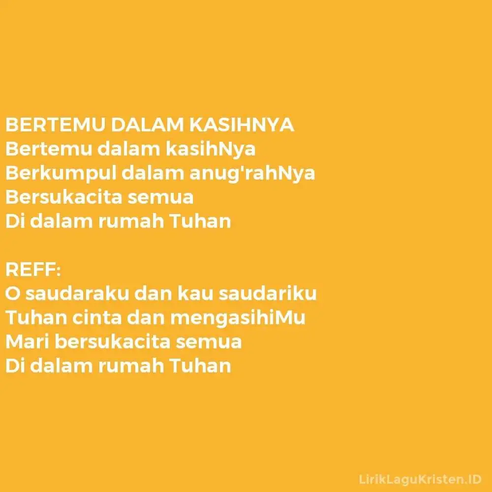 BERTEMU DALAM KASIHNYA