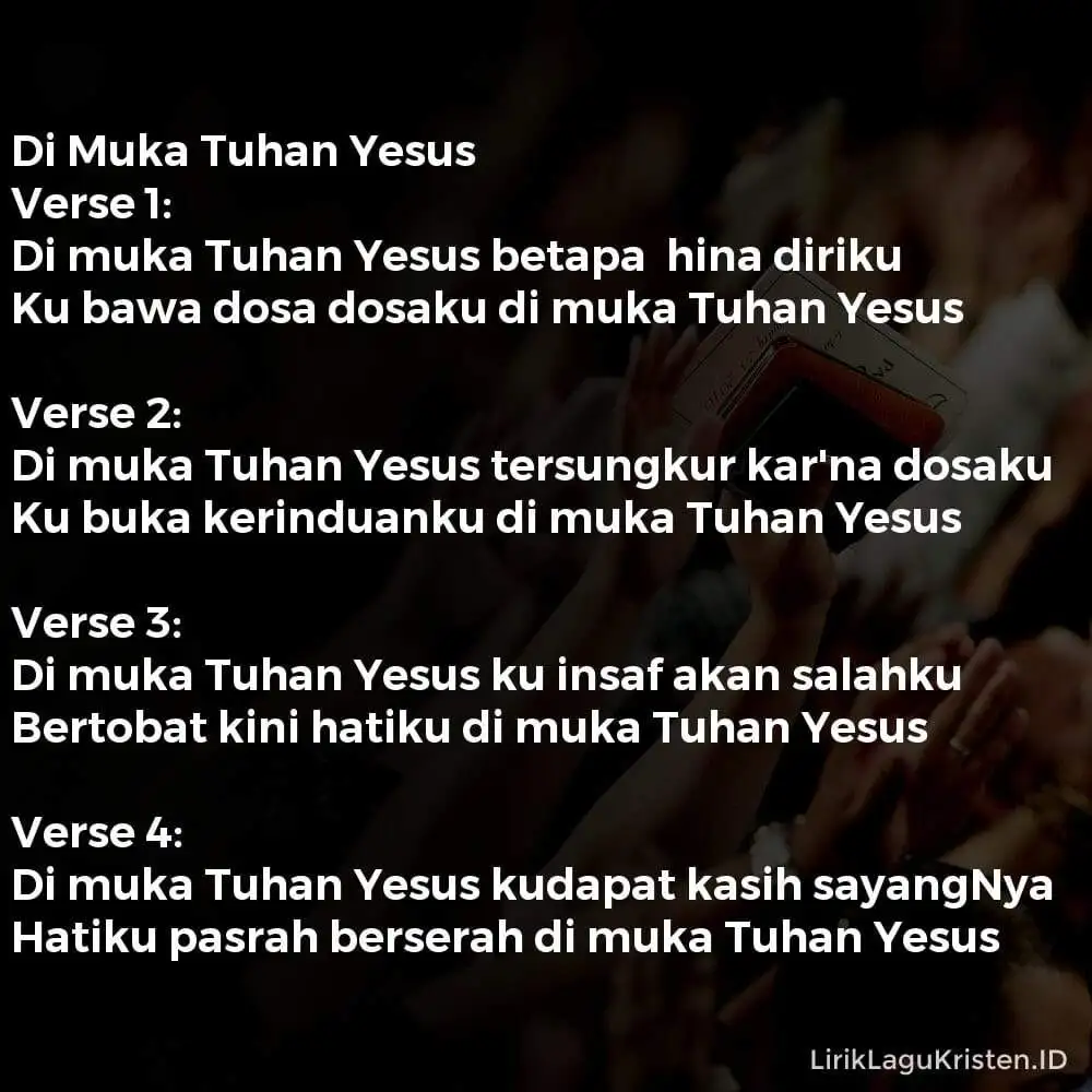 Di Muka Tuhan Yesus