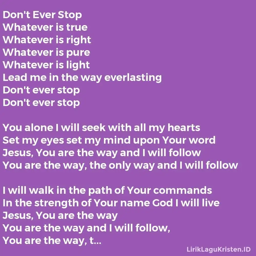 Don’t Ever Stop