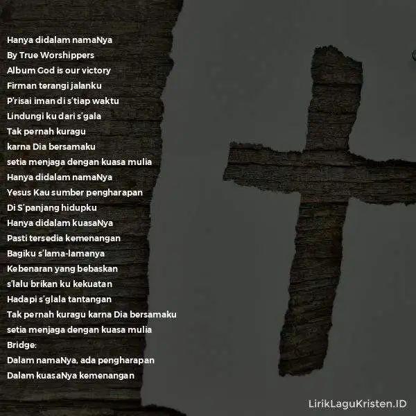 Hanya didalam namaNya