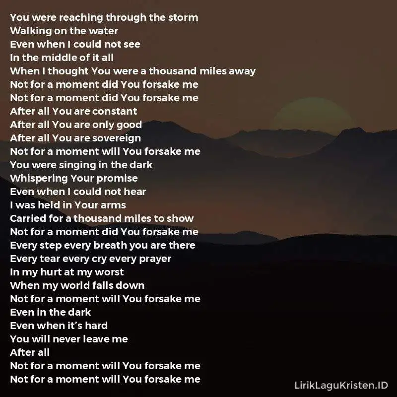 Not For a Moment