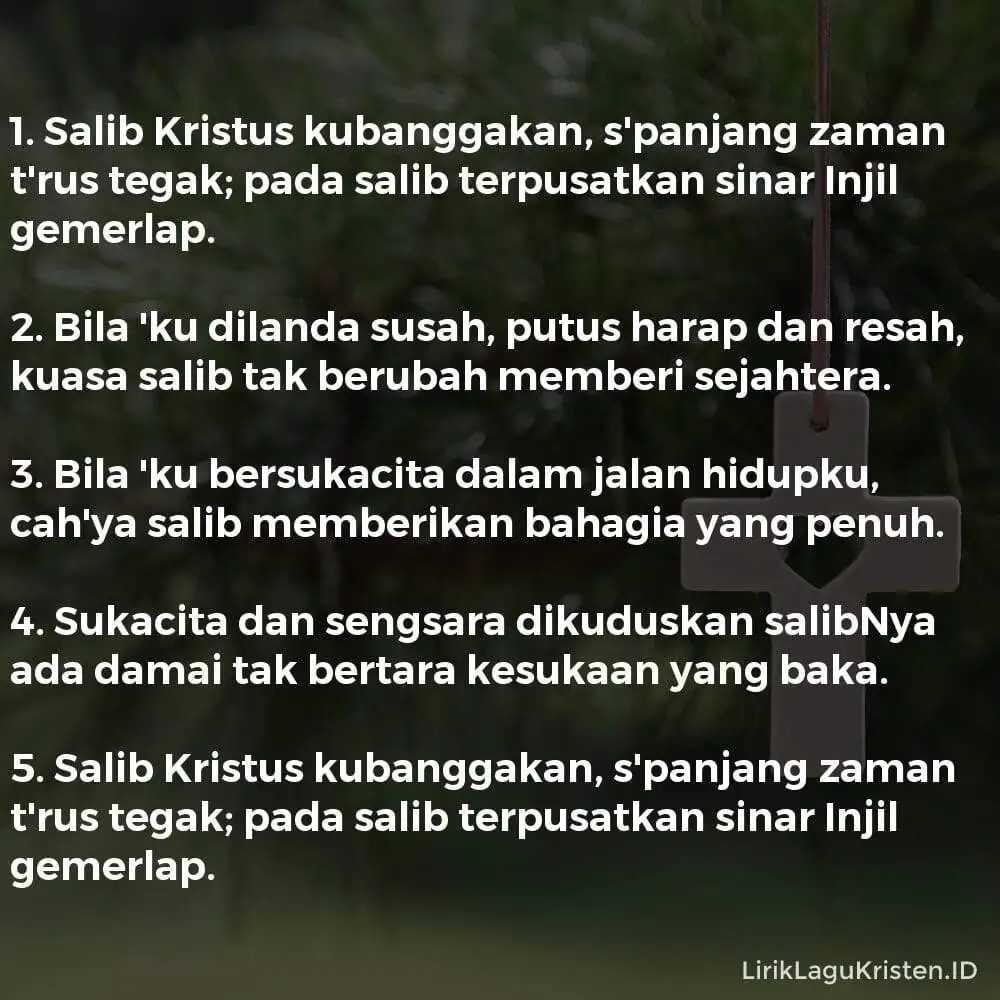 Salib Kristus Kubanggakan