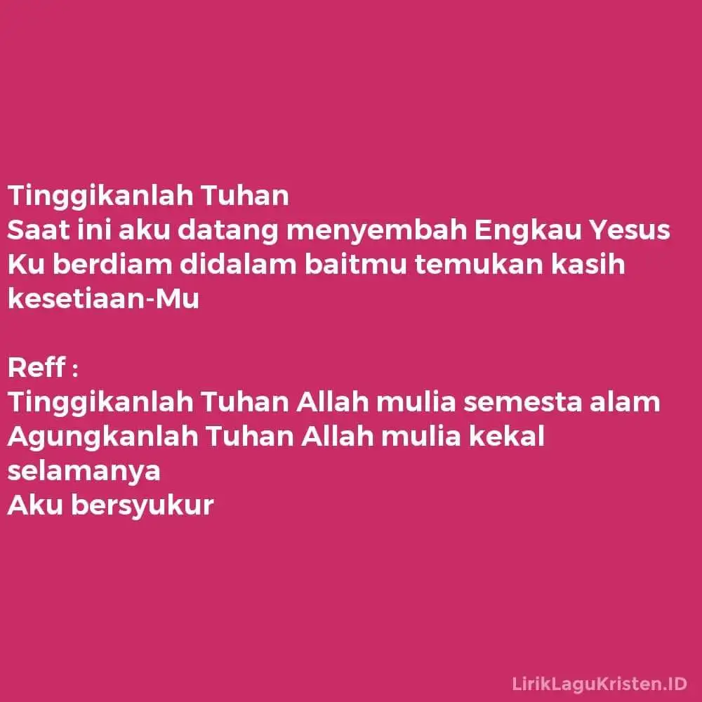 Tinggikanlah Tuhan