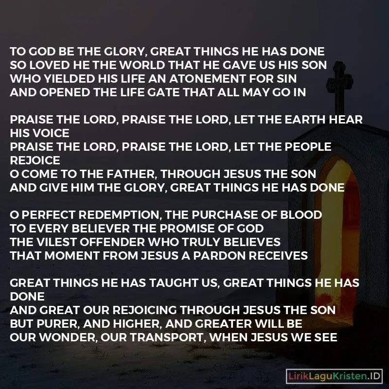 To God Be The Glory